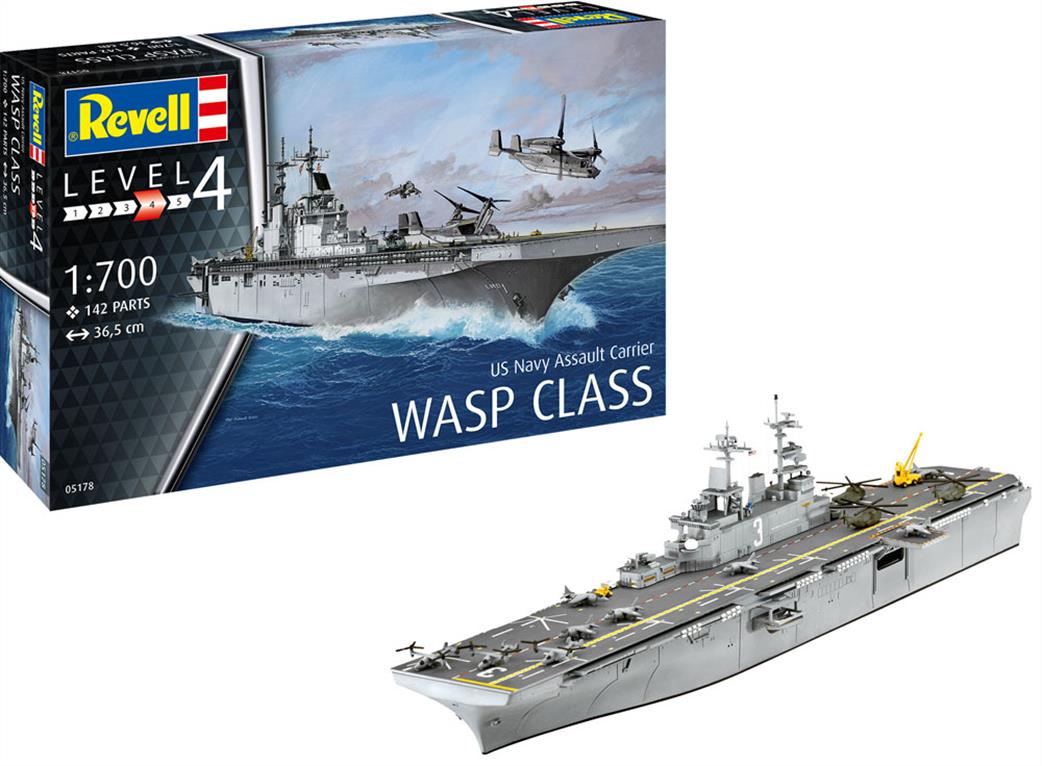 Revell 1/700 05178 Assault Carrier USS WASP Class Kit