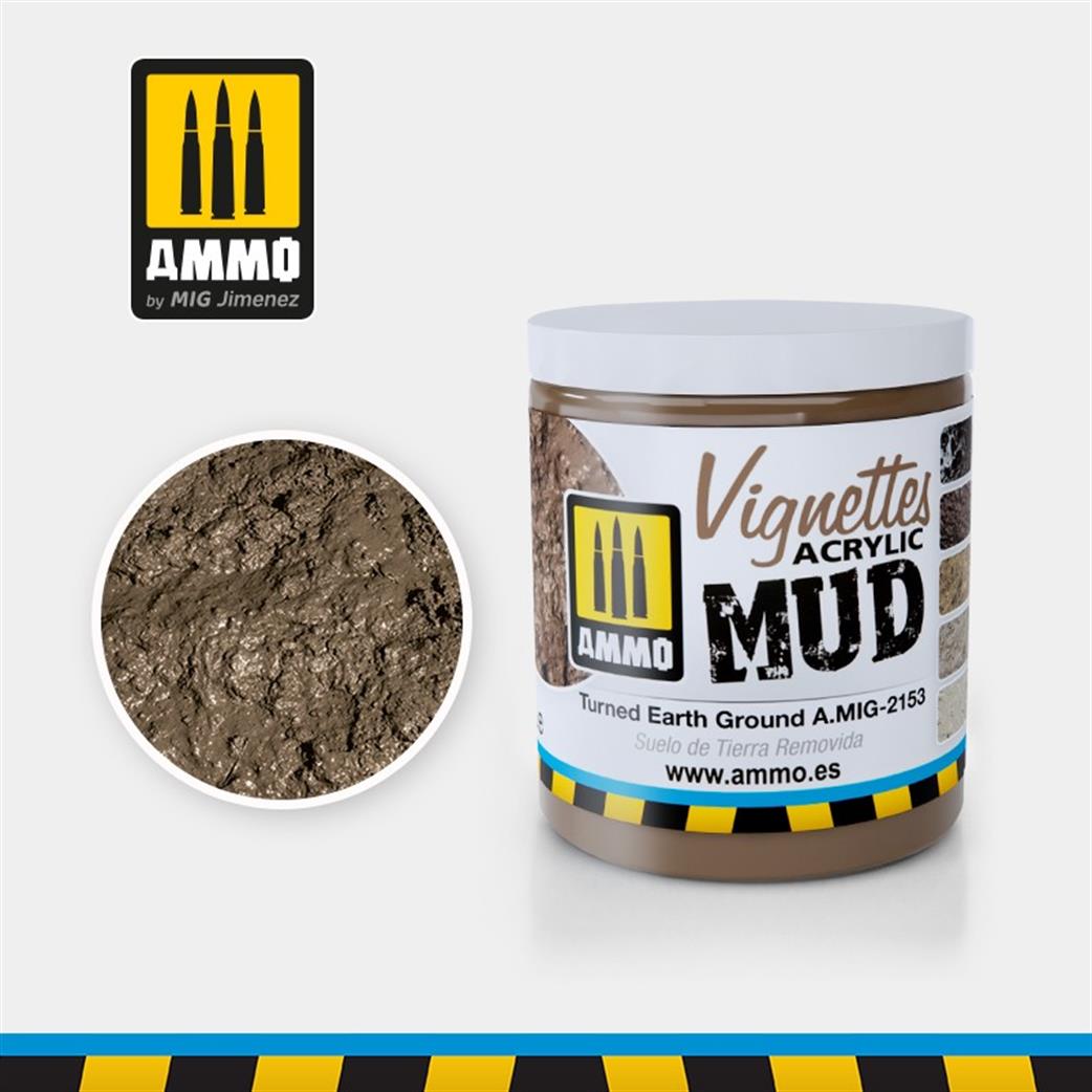 Ammo of Mig Jimenez  A.MIG-2153 Turned Earth Ground Texture Acrylic 100ml