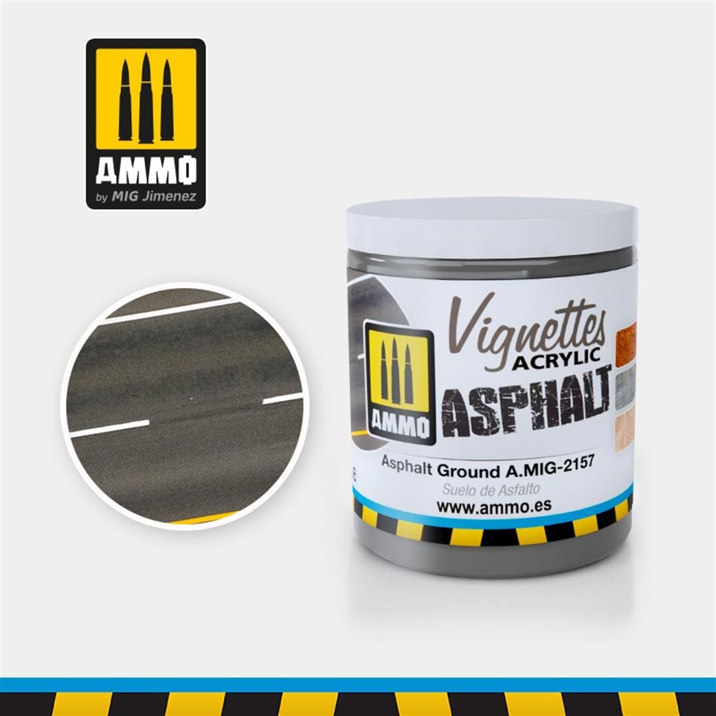 Ammo of Mig Jimenez  A.MIG-2157 Asphalt Tarmac Ground Texture Acrylic 100ml