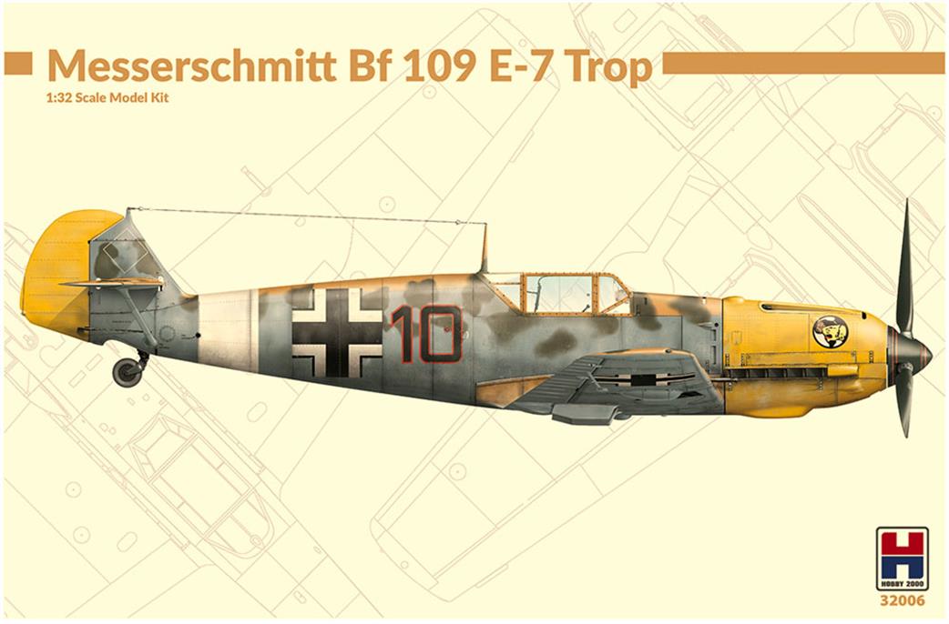 Hobby 2000 1/32 32006 German Messerschmitt BF109E-7 Tropical Plastic Kit