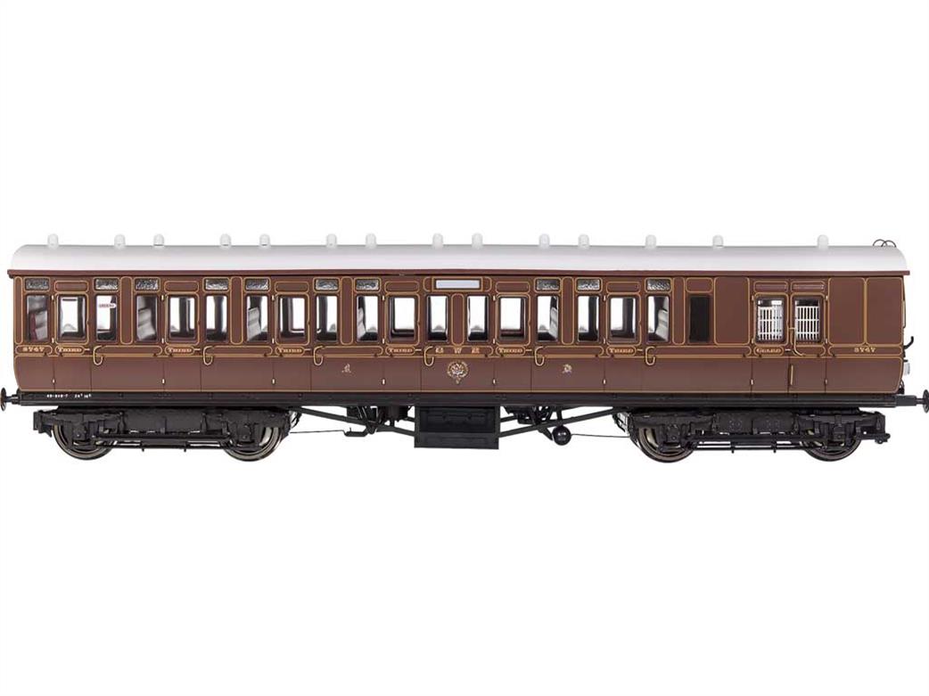 Dapol OO 4P-020-001 GWR 3747 Brake Third Mainline & City Toplight Suburban Stock Lined Crimson Lake Set 1