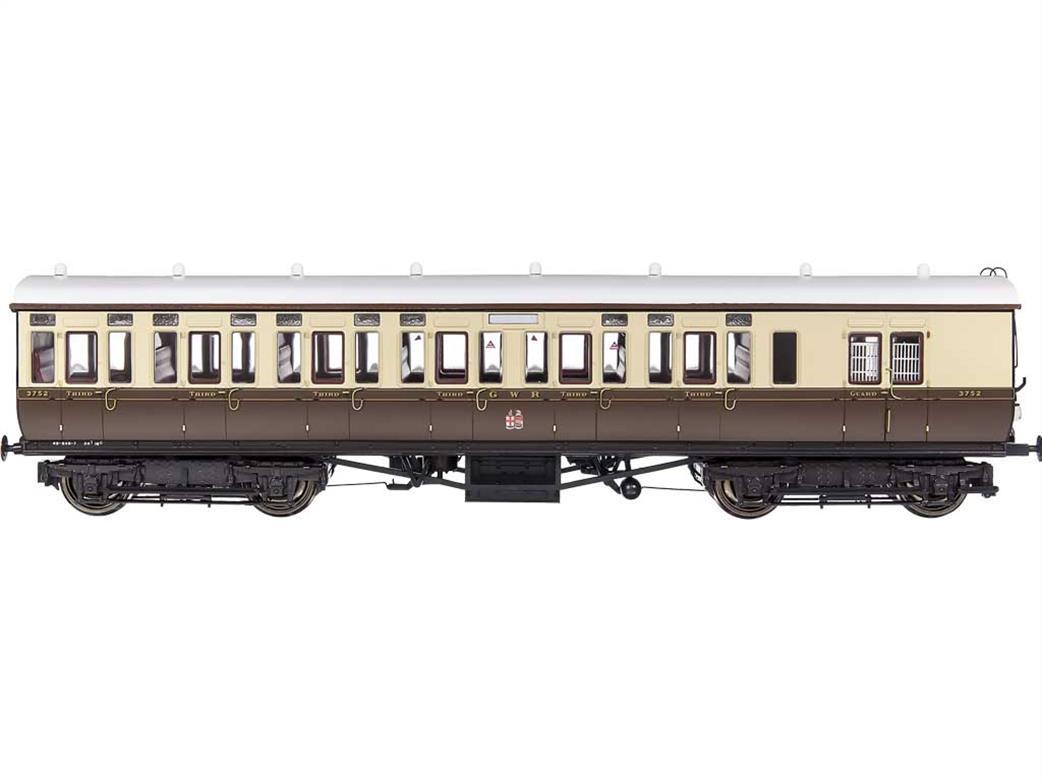 Dapol OO 4P-020-202 GWR 3752 Brake Third Mainline & City Toplight Suburban Stock Chocolate & Cream Twin Cities Crests Set 3