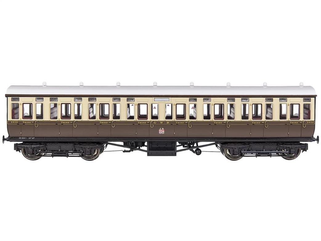 Dapol OO 4P-020-222 GWR 7906 Composite Coach Class Mainline & City Toplight Suburban Stock Chocolate & Cream Twin Cities Crests Set 3