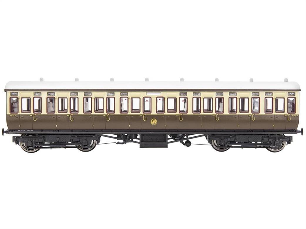 Dapol OO 4P-020-311 GWR 3907 Third Class Mainline & City Toplight Suburban Stock Chocolate & Cream Shirtbutton Logo Set 4