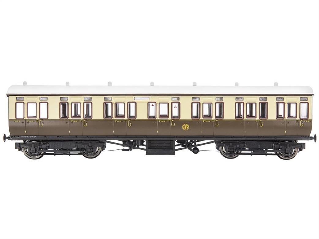 Dapol OO 4P-020-321 GWR 7907 Composite Coach Mainline & City Toplight Suburban Stock Chocolate & Cream Shirtbutton Logo Set 4