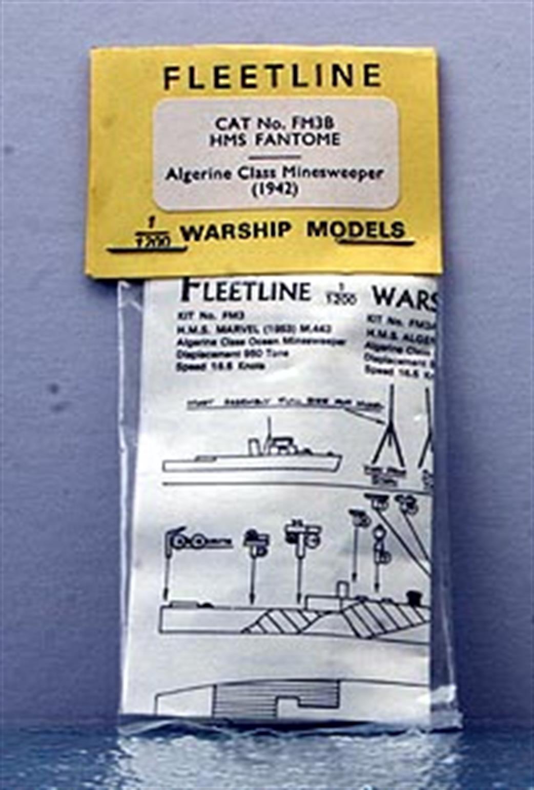 Fleetline 1/1200 FM3B kit HMS Fantome a kit of an Algerine-class minesweeper 1942