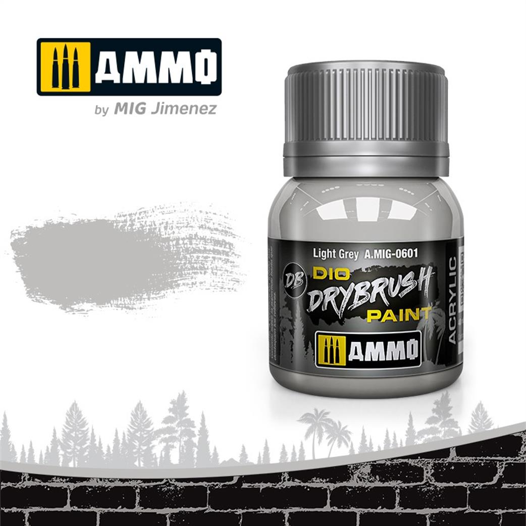 Ammo of Mig Jimenez  A.MIG-0601 Light Grey Special Drybrush Paint 40ml Pot