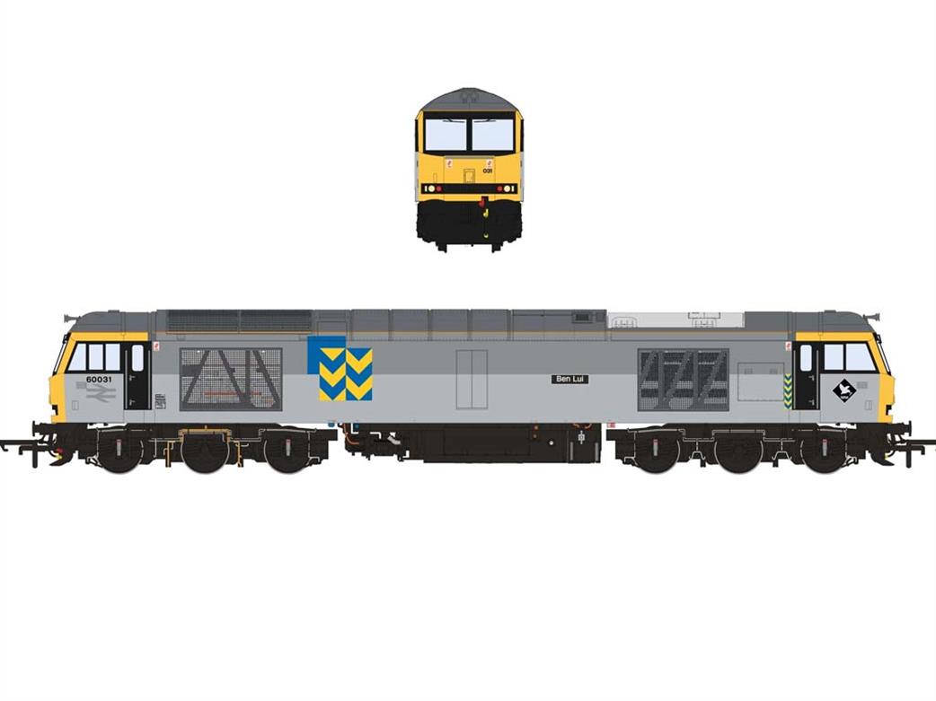 Accurascale OO ACC2894 BR Railfreight 60031 Class 60 Diesel Locomotive Triple Grey Metals Sector Logos