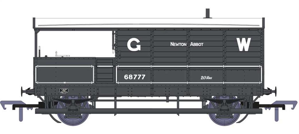 Rapido Trains OO 918002 GWR 68777 Diagram AA20 Toad Brake Van GWR Grey Large Lettering Newton Abbot