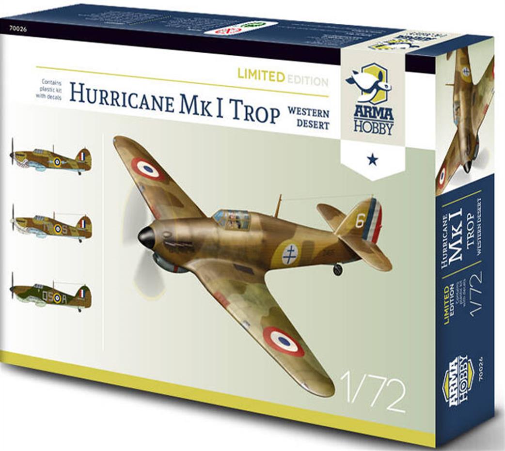 Arma Hobby 1/72 70026 Hurricane Mk1 Trop RAF WW2 Fighter Plastic Kit