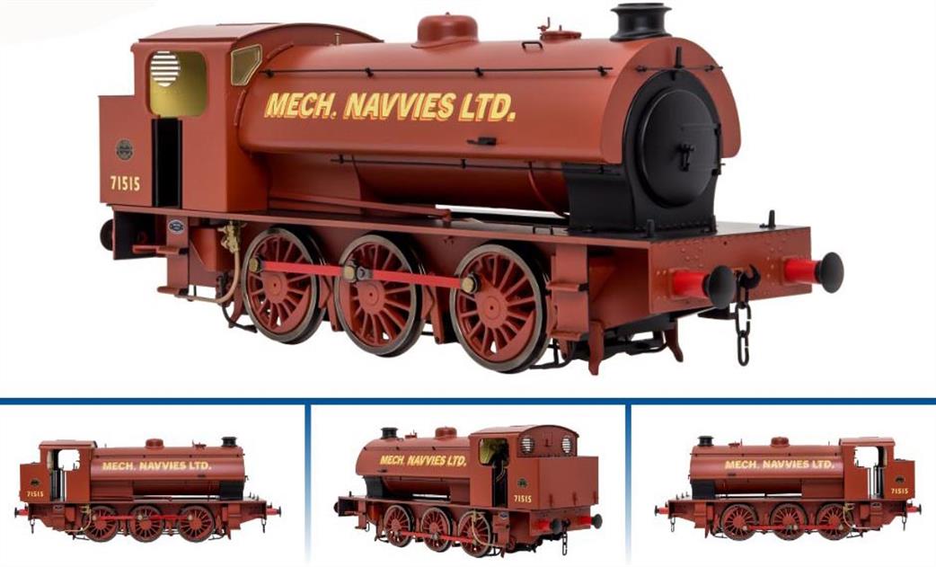 Dapol O Gauge 7S-094-009S Mechanical Navvies 71525 Hunslet Austerity 0-6-0ST Shunting Engine Red DCC Sound