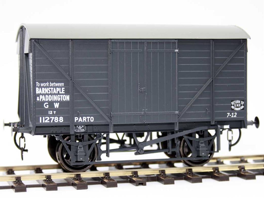 Dapol O Gauge 7F-066-003 GWR 112788 12ton RCH PARTO Box Van GWR Grey