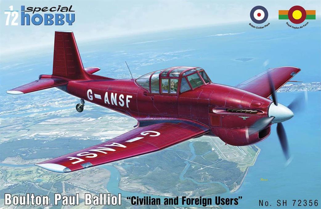 Special Hobby 1/72 SH72356 Boulton Paul Balliol  Civilian & Foreign Trainer Aircraft Kit