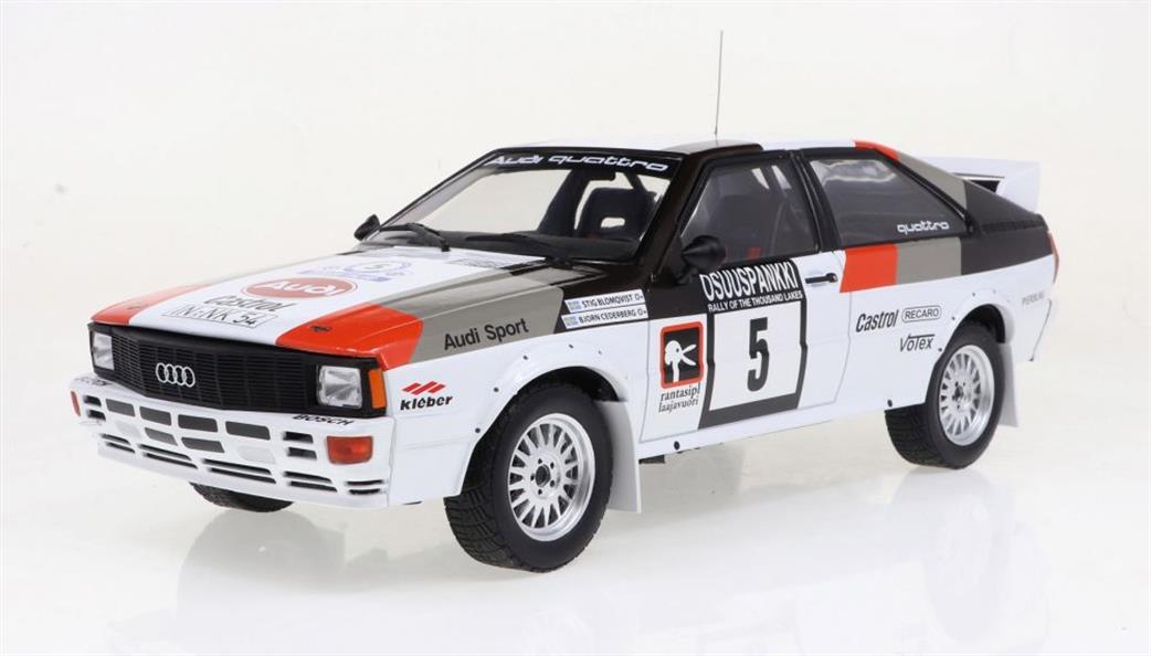 IXO 1/18 18RMC094B Audi Quattro #5 1000 Lakes Rally 1982 S.Blomqvist/B.Cederberg