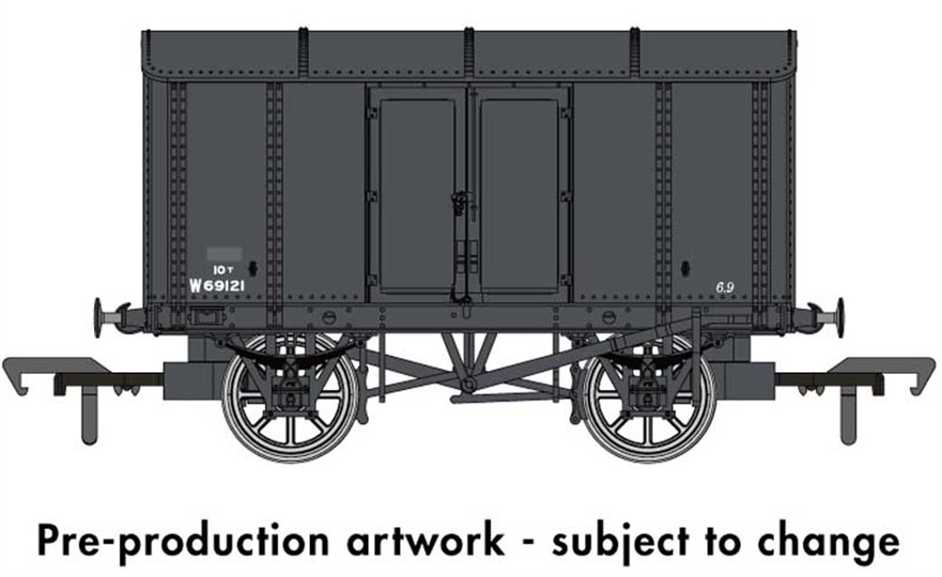 Rapido Trains OO 908008 BR W69121 GWR Iron Mink Iron Bodied Ventilated Box Van BR Grey