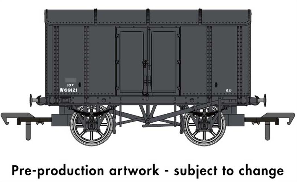 Rapido Trains OO 908008 BR W69121 GWR Iron Mink Iron Bodied Ventilated Box Van BR Grey