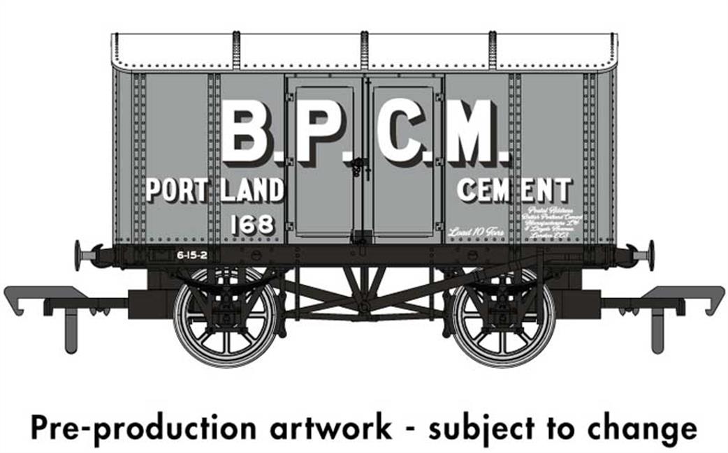 Rapido Trains OO 908017 BPCM 168 Iron Bodied Cement Van Grey