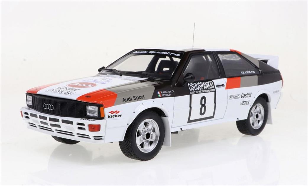 IXO 1/18 18RMC094C Audi Quattro #8 1000 Lakes Rally 1982 M.Mouton/F.Pons