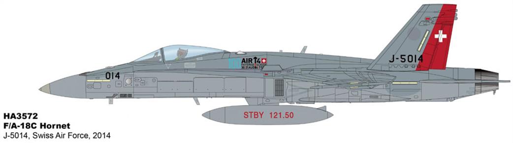 Hobby Master 1/72 HA3572 F/A-18C Hornet Swiss Air Force Diecast Aircraft Model