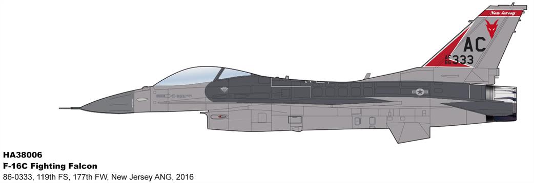 Hobby Master 1/72 HA38006 Lockheed F-16C Fighting Falcon New Jersey ANG Model