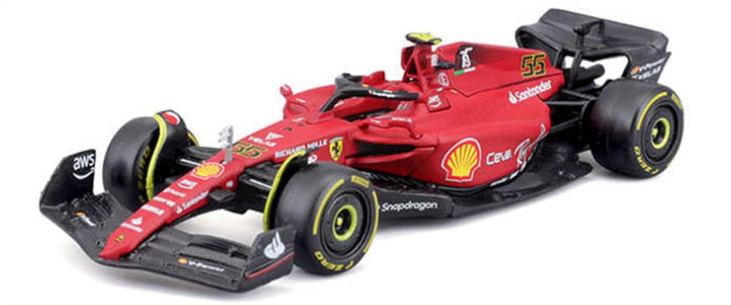 Burago 1/43 B18-36832S Ferrari F1-75 #55 2022 C.Sainz Scuderia Ferrari Model