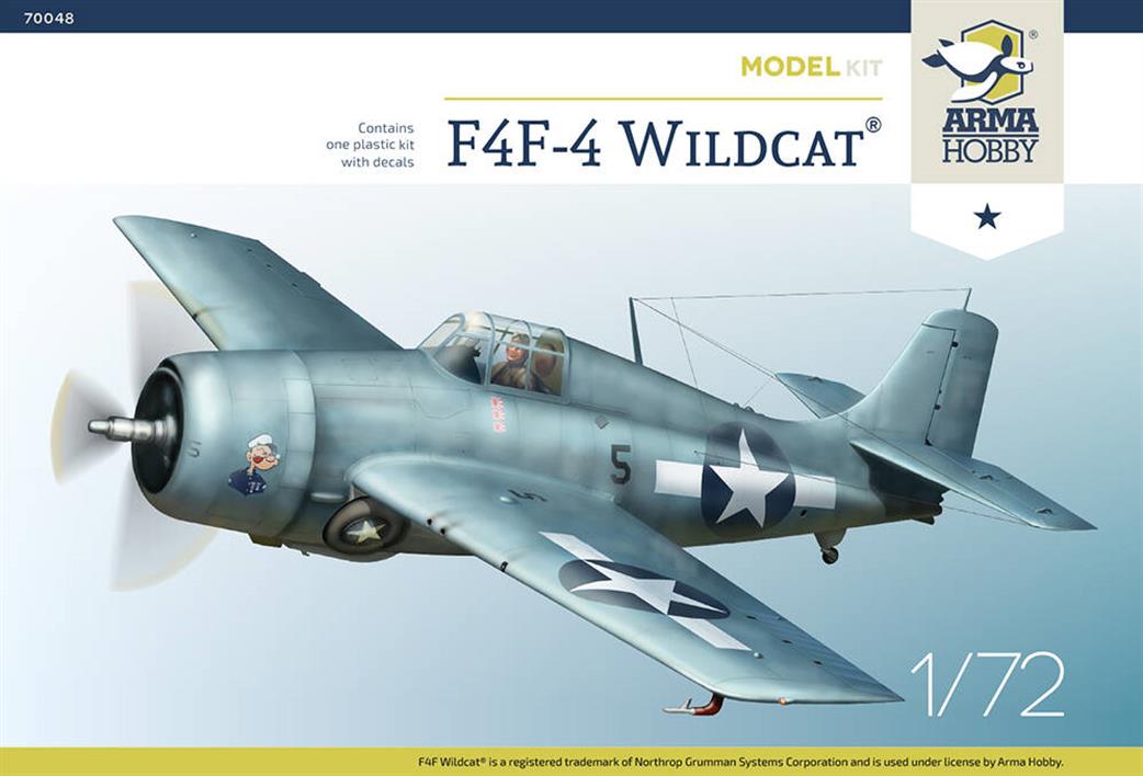 Arma Hobby 1/72 70048 F4F-4 Wildcat US Navy Fighter Quality Plastic Kit