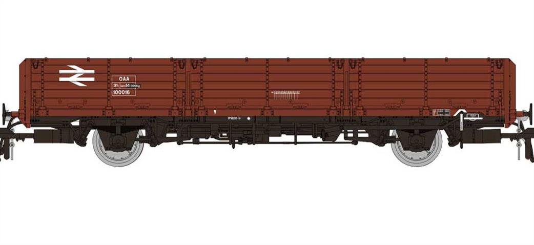 Rapido Trains OO 915005 BR 100016 OAA Long Wheelbase Open Wagon Freight Brown