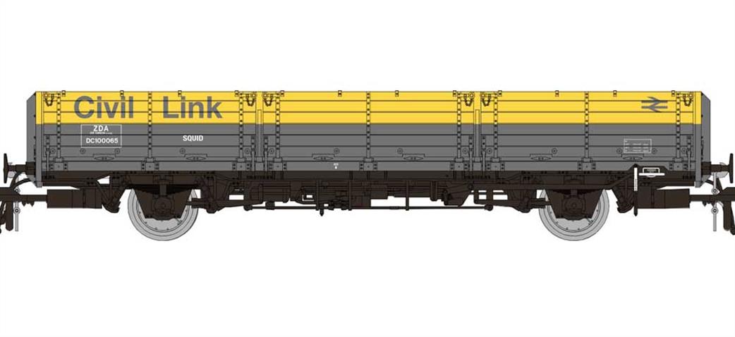 Rapido Trains OO 915016 BR Engineers DC100093 OAA Long Wheelbase Open Wagon Grey & Yellow Civil Link