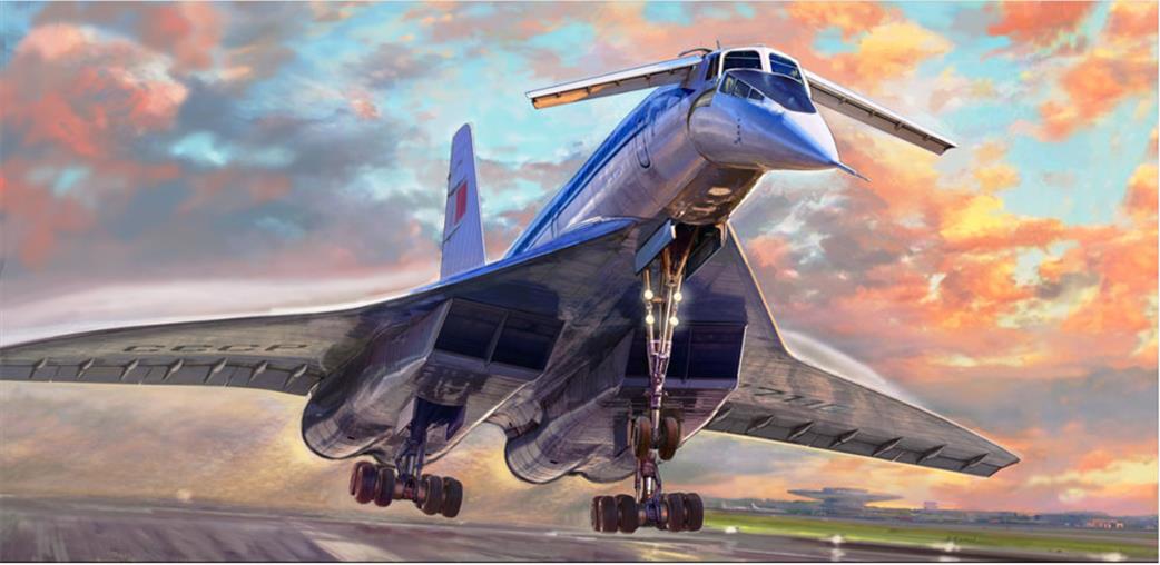 Zvezda 1/144 7045 Tupolev TU-144 Supersonic Civil Airliner Kit