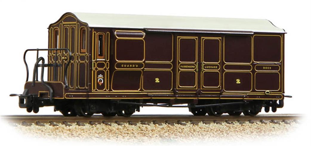 Bachmann OO9 394-076 Ffestiniog Railway Curly Roof Van No.1 FR Lined Plum