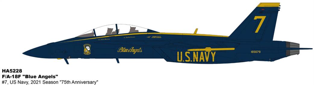 Hobby Master 1/72 HA5128 F/A-18F Blue Angels 2021 Season 75th Anniversary