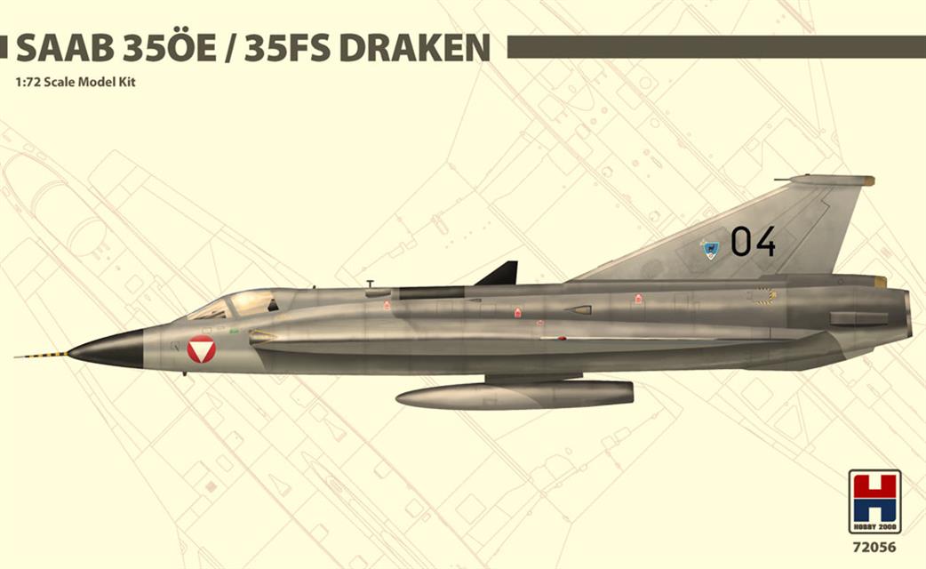 Hobby 2000 1/72 72056 SAAB 350E / 35FS Draken Aircraft Model kit
