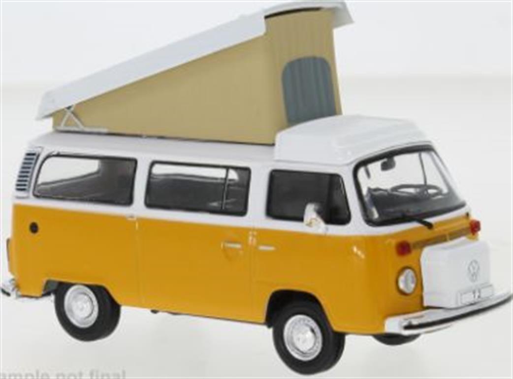 IXO 1/43 CLC422 VW T2 Westfalia Yellow/White 1978 Model