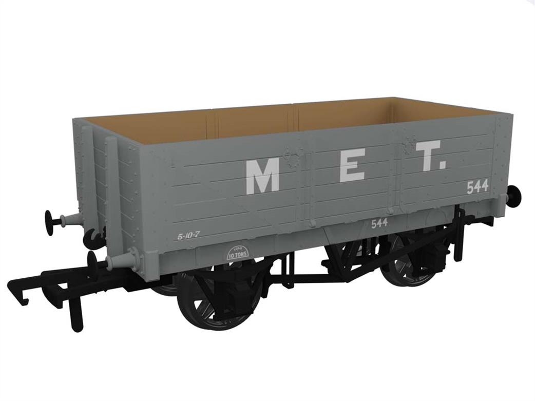 Rapido Trains OO 967022 Metropolitan Railway 5 Plank Open Wagon 544 Grey MET Single Side Brake