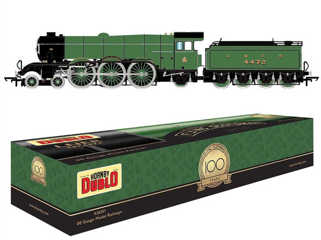 Hornby OO R30207 Dublo LNER 4472 Flying Scotsman Gresley A1 Class 4-6-2 Apple Green 1924 British Empire Exhibition