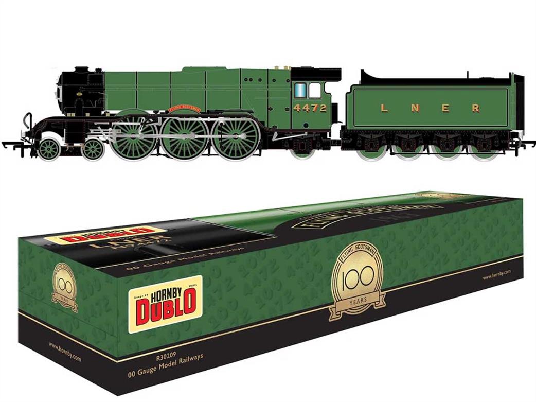 Hornby OO R30209 Dublo LNER 4472 Flying Scotsman Gresley A3 Class 4-6-2 Apple Green Corridor Tender Preserved 1963