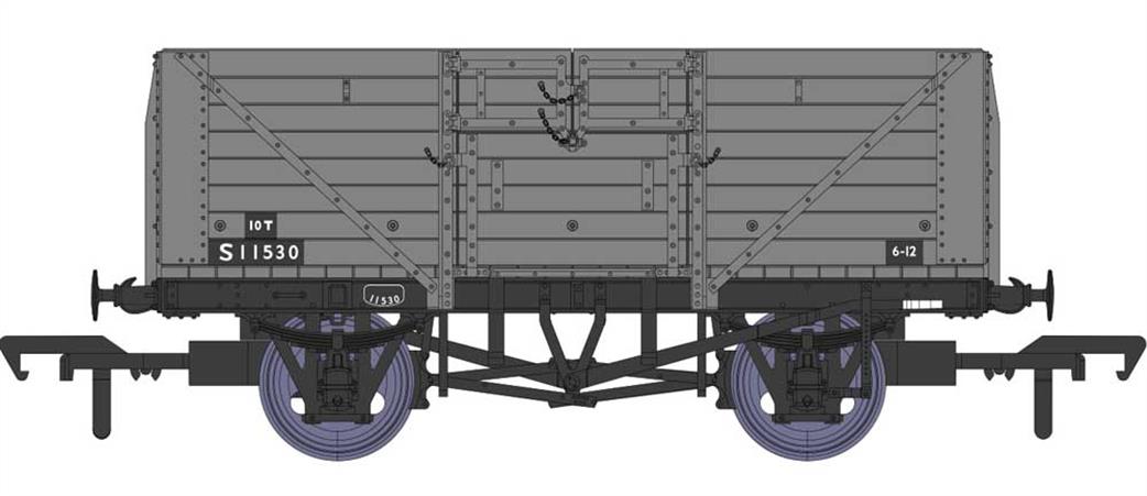 Rapido Trains OO 940030 BR S11530 ex-SR Dia.1400 8 Plank Open Wagon BR Goods Grey