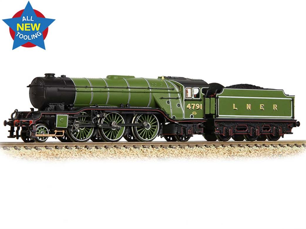 Graham Farish N 372-610 LNER 4791 Gresley V2 Class 2-6-2 LNER Apple Green