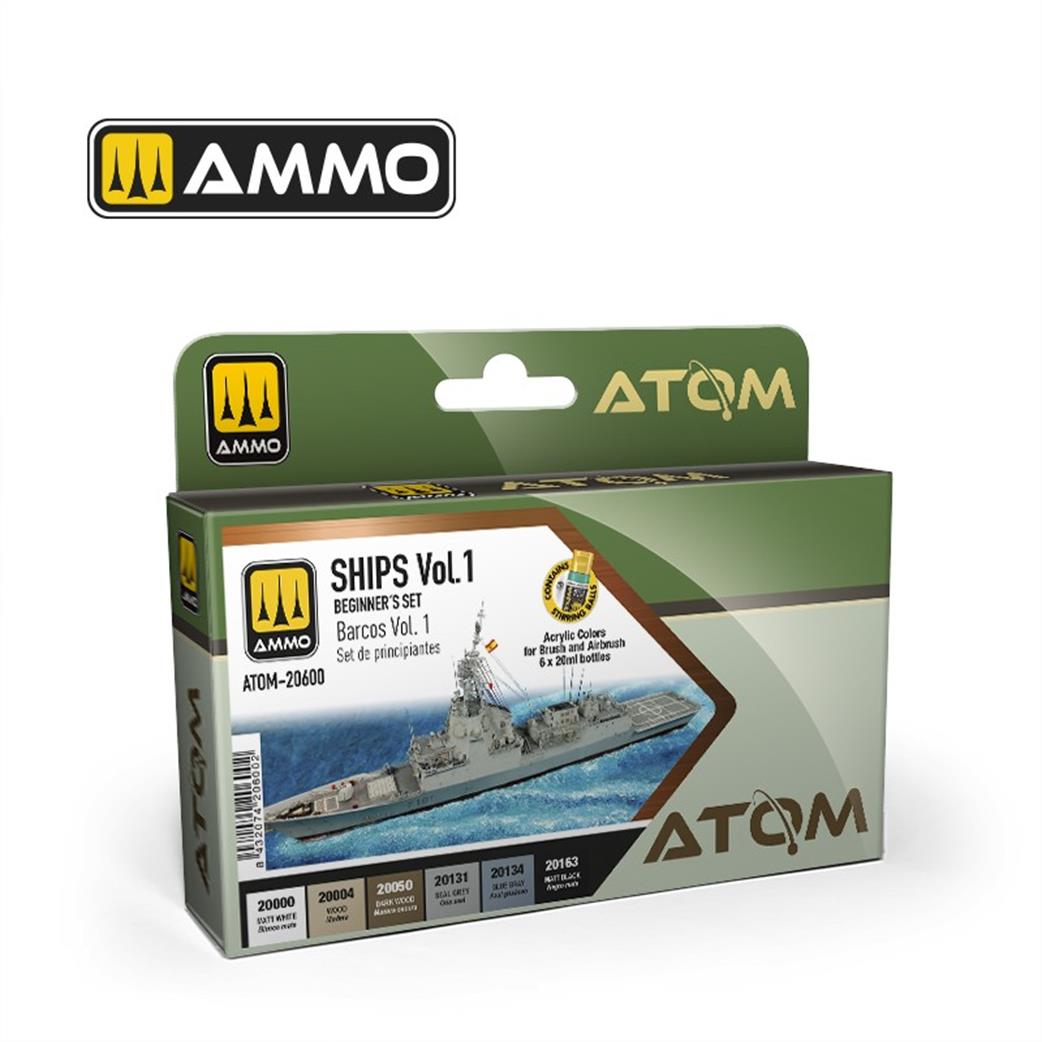 Ammo of Mig Jimenez  ATOM20600 Beginners Set Ships 2 Vol 1 Paint Set