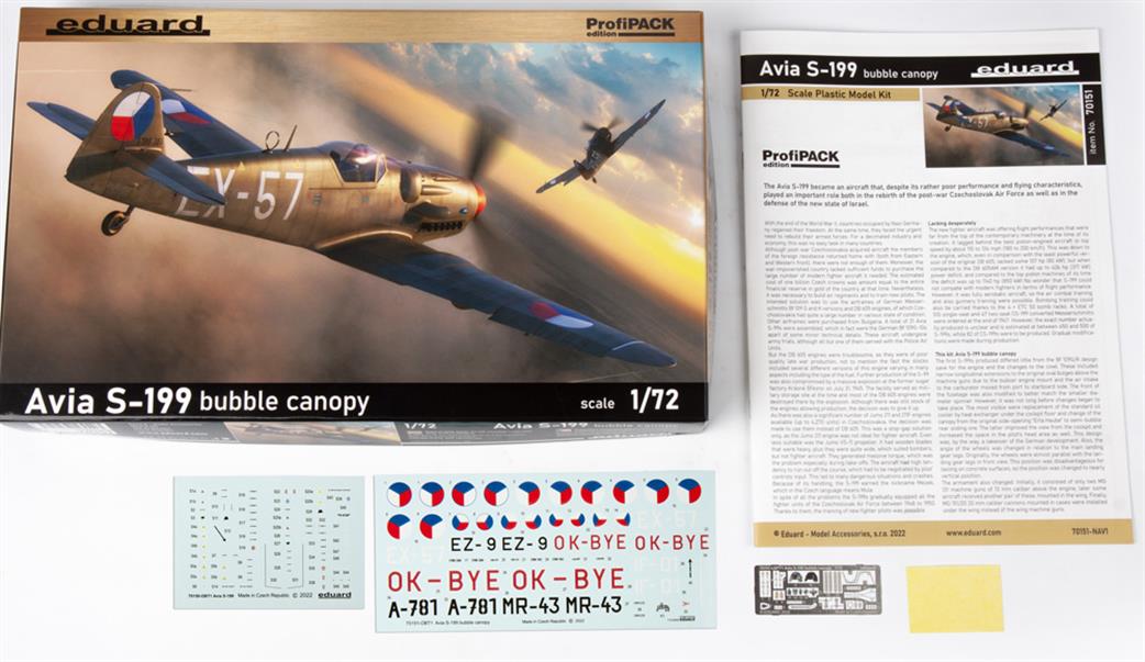 Eduard 1/72 70151 Avia CS.199 WW2 Czech Fighter Bubble Canopy Plastic Kit