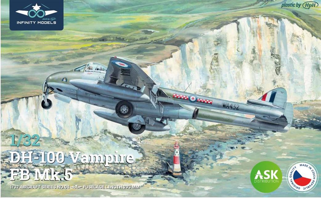 Infinity Model 1/32 INF3204 DH-100 Vampire FB Mk5 Jet Fighter Kit