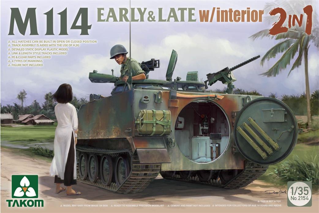 Takom 1/35 02154 US M114 A1 CRV Vietnam With Interior Plastic Kit