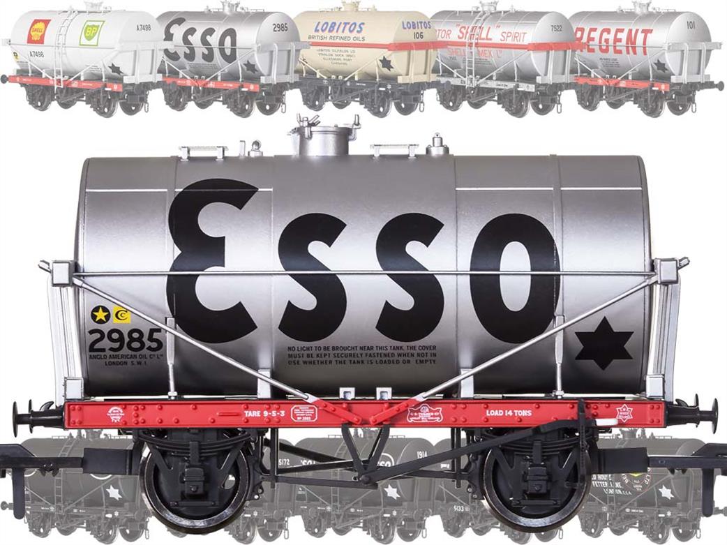 Dapol OO 4F-058-001 Esso 298 14-Ton Class A Air Ministry Design Oil Tank Wagon Silver