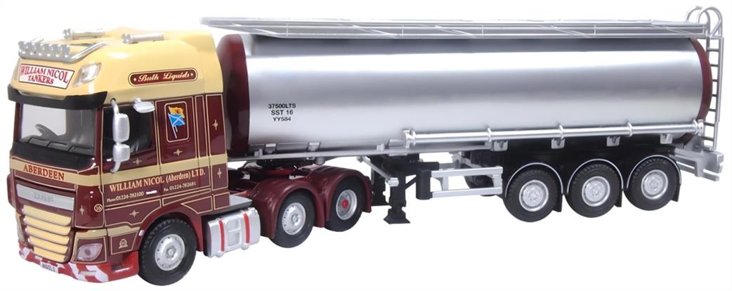 Oxford Diecast 1/76 76DXF006 DAF XF Euro 6 Cylindrical Tanker William Nicol