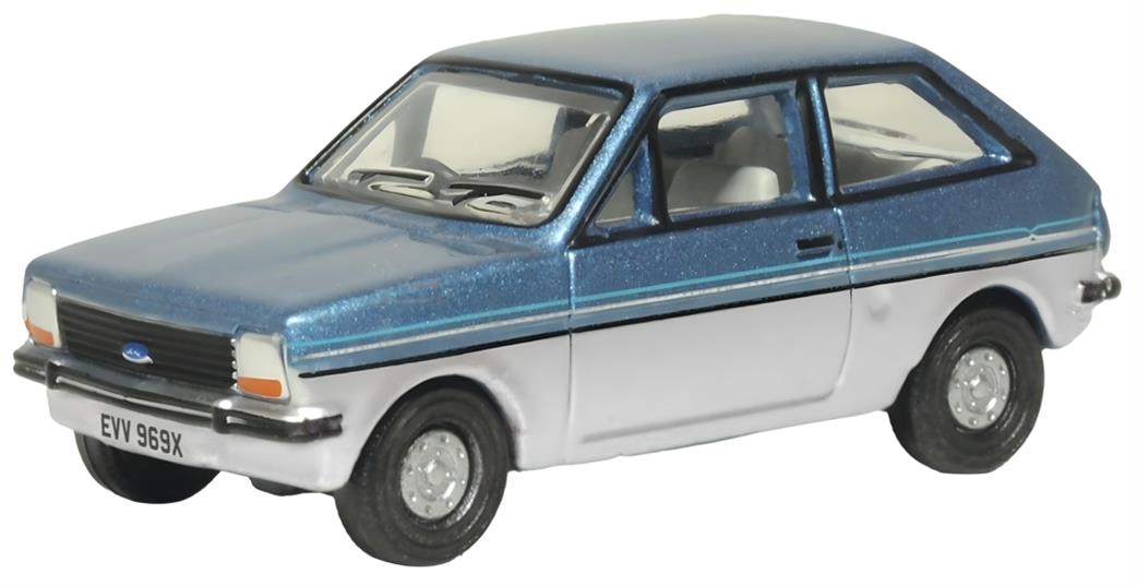 Oxford Diecast 1/76 76FF007 Ford Fiesta MkI Titan Blue/Strato Silver