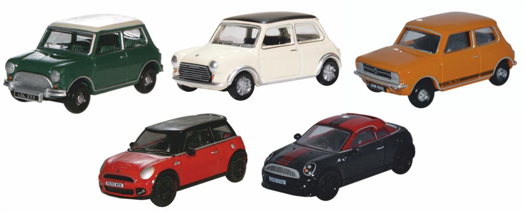 Oxford Diecast 1/76 76SET79 Classic/Cooper S/1275GT/New/Coupe 5 Piece Mini Set