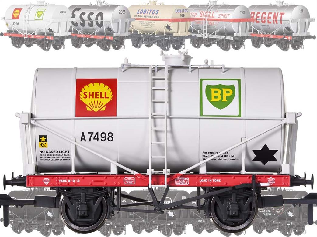 Dapol OO 4F-058-002 Shell BP A7498 14-Ton Class A Air Ministry Design Oil Tank Wagon Silver