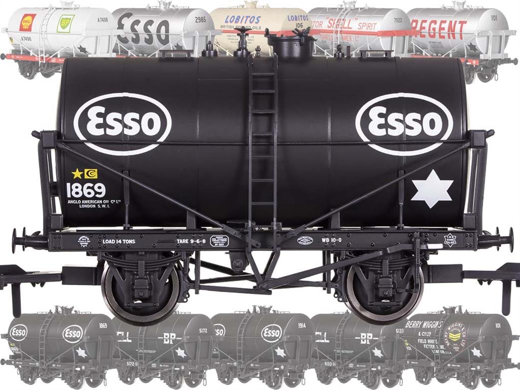 Dapol OO 4F-059-002 ESSO 1869 14-Ton Class B Air Ministry Design Oil Tank Wagon Black