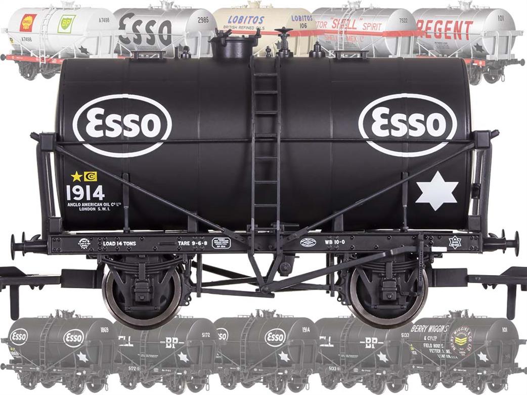 Dapol OO 4F-059-004 ESSO 1914 14-Ton Class B Air Ministry Design Oil Tank Wagon Black