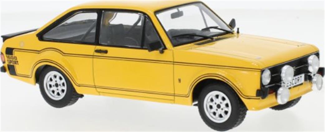 Whitebox 1/24 124129 Ford Escort MKII 1600 Sport Yellow 1977 Model